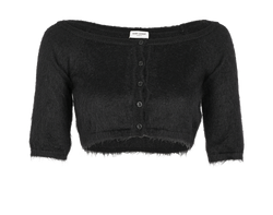 Saint Laurent Brushed Cardigan, Mohair, Black, Sz S, 2*