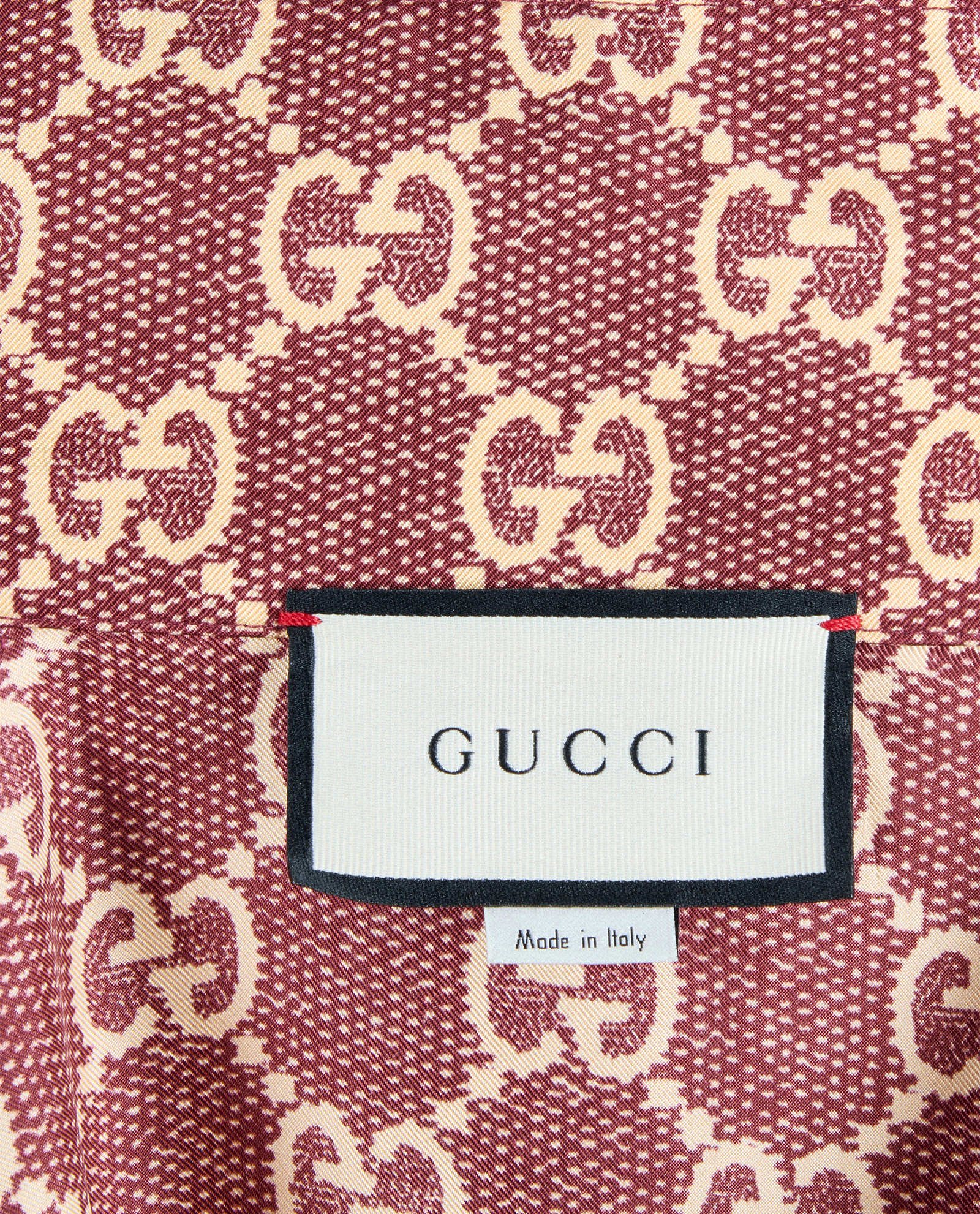 Gucci GG Zip-Up Track Jacket, &pound;595, Clothing, Beige/Burgundy, Silk, Other view