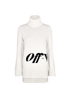 Off-White Logo Roll Neck Jumper, £190, Clothing, Cream, Polyester (Polymer)/Wool, Front view