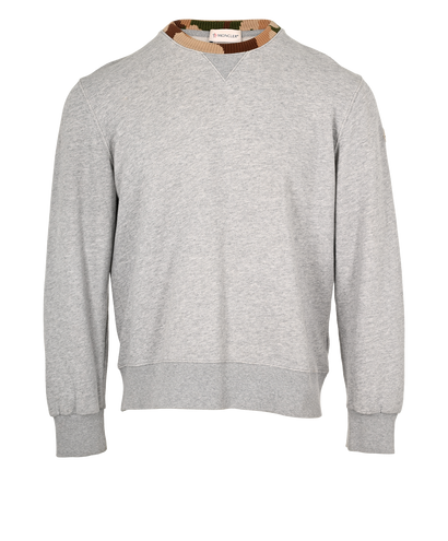 Moncler Crew Neck Sweatshirt, £195, Clothing, Grey, Cotton, Front view