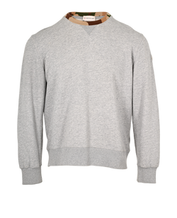 Moncler Crew Neck Sweatshirt, Mens, Cotton, Grey, Sz L, 2*