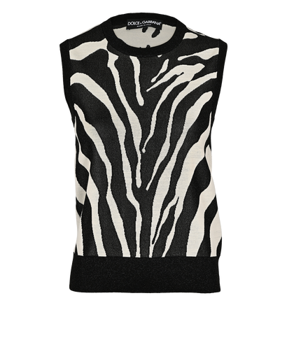 Dolce & Gabbana Zebra Vest, £120, Clothing, Black/White, Viscose/Wool, Front view