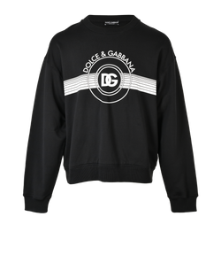 Dolce & Gabbana DG Sweatshirt, Mens, Cotton, Blk/White, Sz XL, 3*