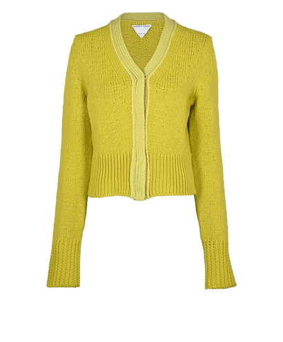 Bottega Veneta Knitted Cardigan, £280, Clothing, Green, Wool, Front view