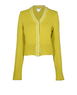 Bottega Veneta Knitted Cardigan, Wool, Green, Sz M, 3*