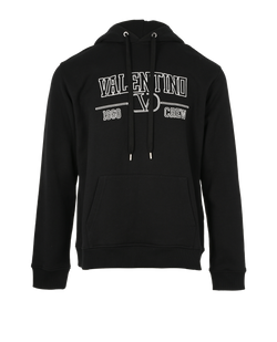 Valentino Logo Hoodie, Mens, Cotton, Blk, Sz XL, 3*