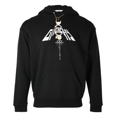 Givenchy Logo & Charm Hoodie, £175, Clothing, Black, Cotton, Front view