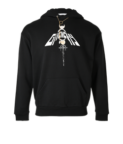 Givenchy Logo & Charm Hoodie, Mens, Cotton, Black, Sz M, 3*