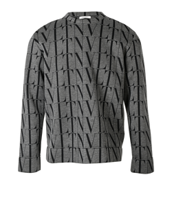Valentino VLTN Jumper, Mens, Viscose, Grey, Sz M, 3*