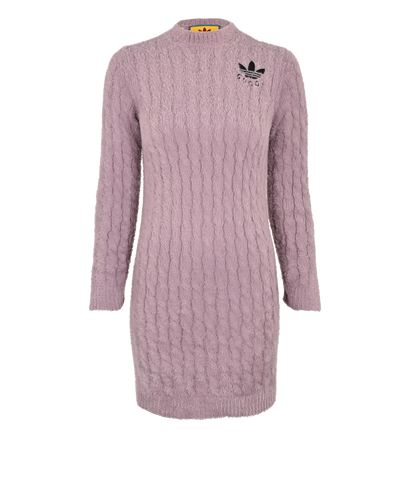 Gucci X Adidas Cable Knit Jumper, £190, Clothing, Purple, Polyester Mix, Front view
