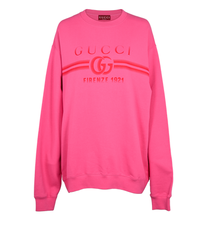 Gucci GG Logo Hoodie, £395, Clothing, Pink, Cotton, Front view
