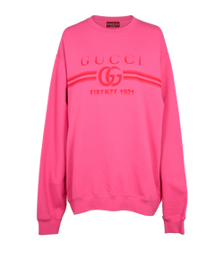Gucci GG Logo Hoodie, Cotton, Pink, Sz XXL, 3*
