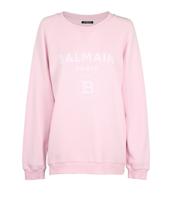 Balmain Crew Neck Jumper, Cotton, Pink, Sz M, 3*