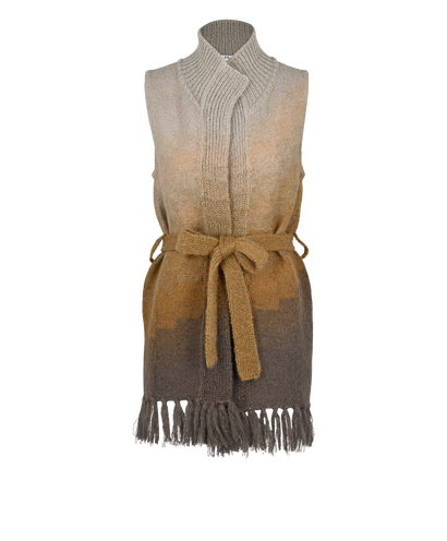Christian Dior Fringed Ombre Sleeveless Cardigans, £695, Clothing, Beige/Brown, Mohair, Front view