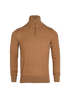 Burberry Elbow Patch Half-Zip Jumper, &pound;250, Clothing, Brown, Cashmere, Front view