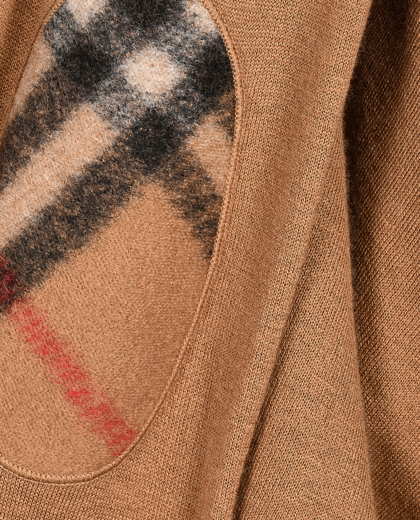 Burberry Elbow Patch Half-Zip Jumper, &pound;250, Clothing, Brown, Cashmere, Other view