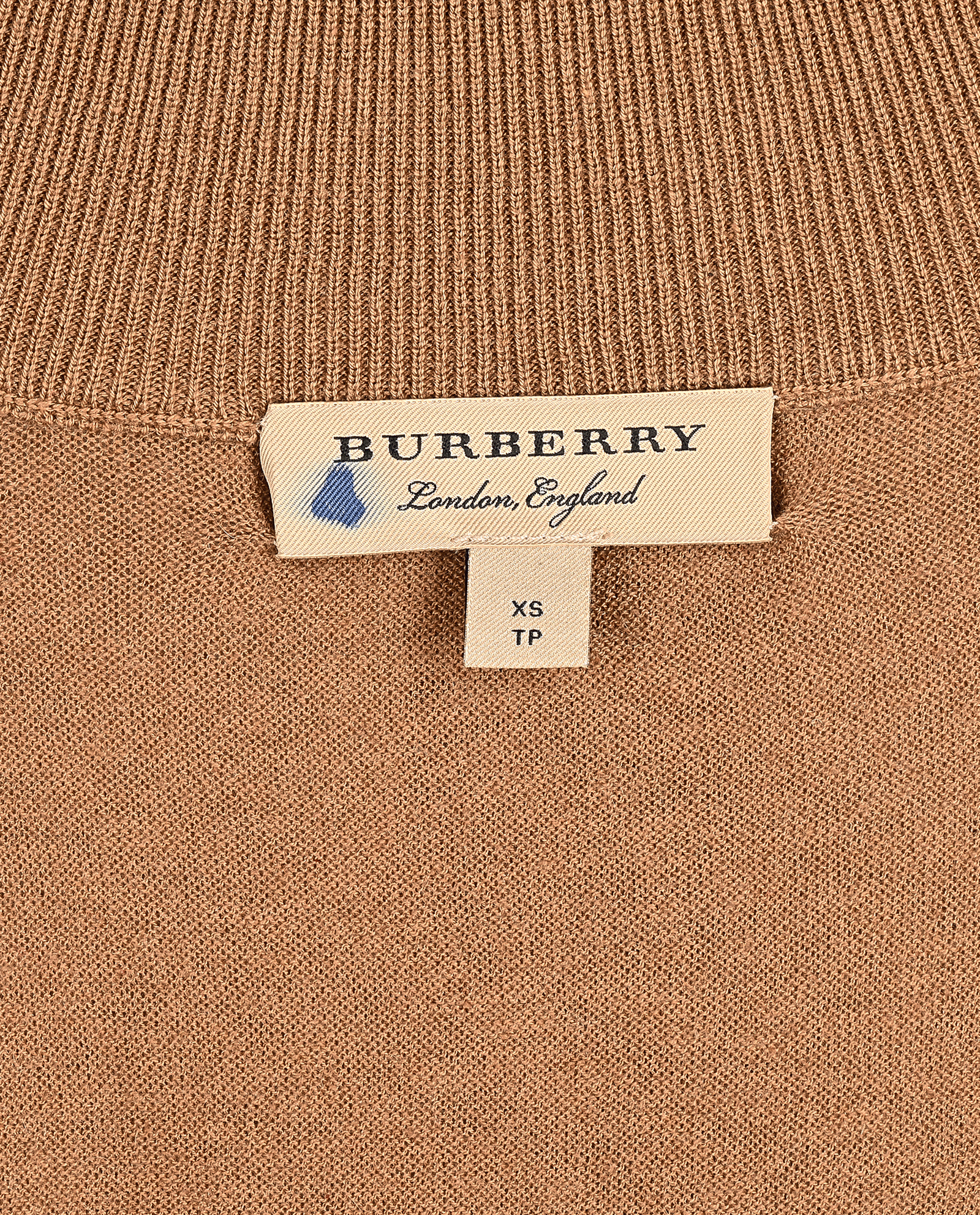 Burberry Elbow Patch Half-Zip Jumper, &pound;250, Clothing, Brown, Cashmere, Other view