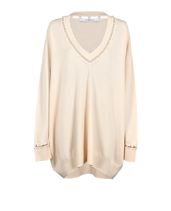 Givenchy Oversized Pearls Jumper, Wool/Cashmere, Cream, Sz S, 2*