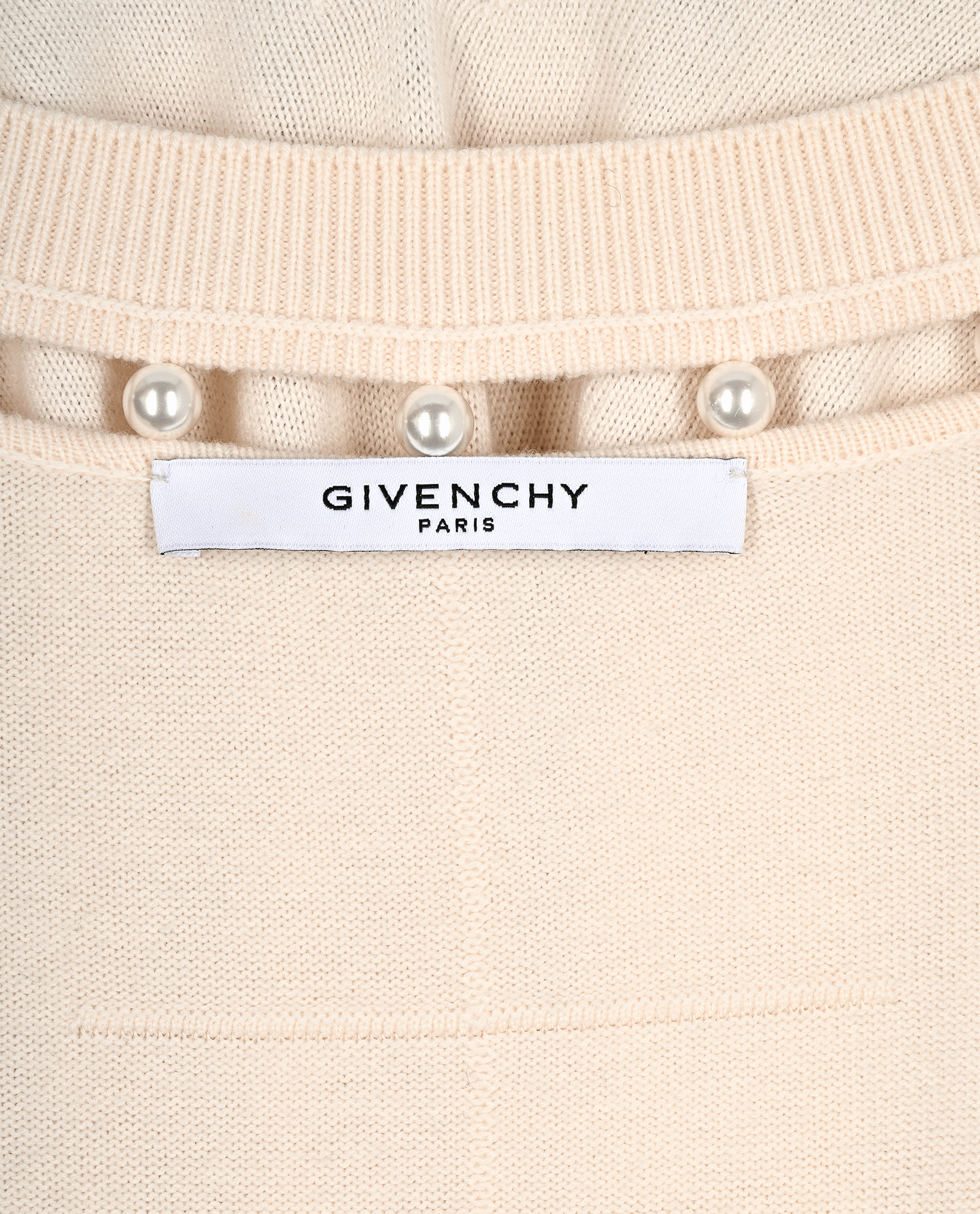 Givenchy Oversized Pearls Jumper, &pound;150, Clothing, Cream, Cashmere/Pearl/Wool, Other view