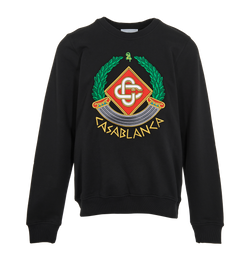 Casablanca Casa Crest Embroidered Jumper, Mens, Cotton, Black, Sz S, 4*