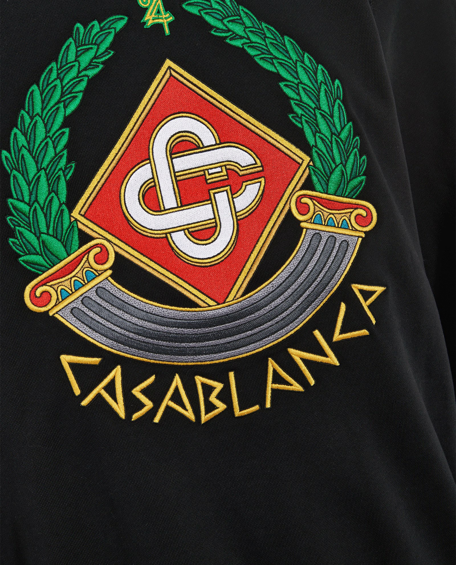 Casablanca Casa Crest Embroidered Jumper, &pound;150, Clothing, Black, Cotton, Other view