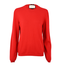 Gucci Crew Neck Jumper, Cashmere, Red, Sz XL, 2*