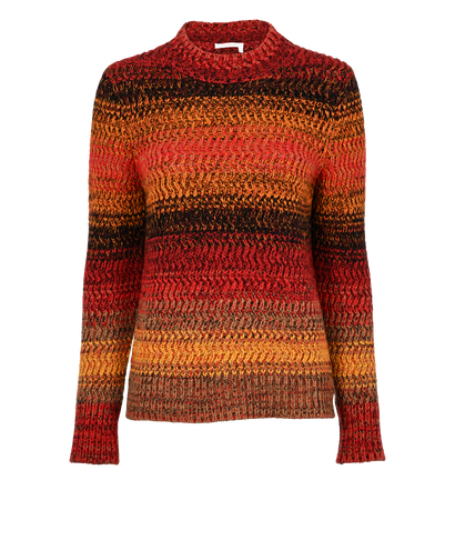 Chloe Striped Jumper, £225, Clothing, Red/Yellow, Cashmere, Front view