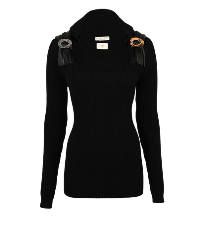 Bottega Veneta Knit Pullover, £220, Clothing, Black, Wool, Front view