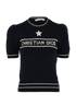 Christian Dior Logo Short Sleeve Jumper, £650, Clothing, Navy, Cashmere/Wool, Front view
