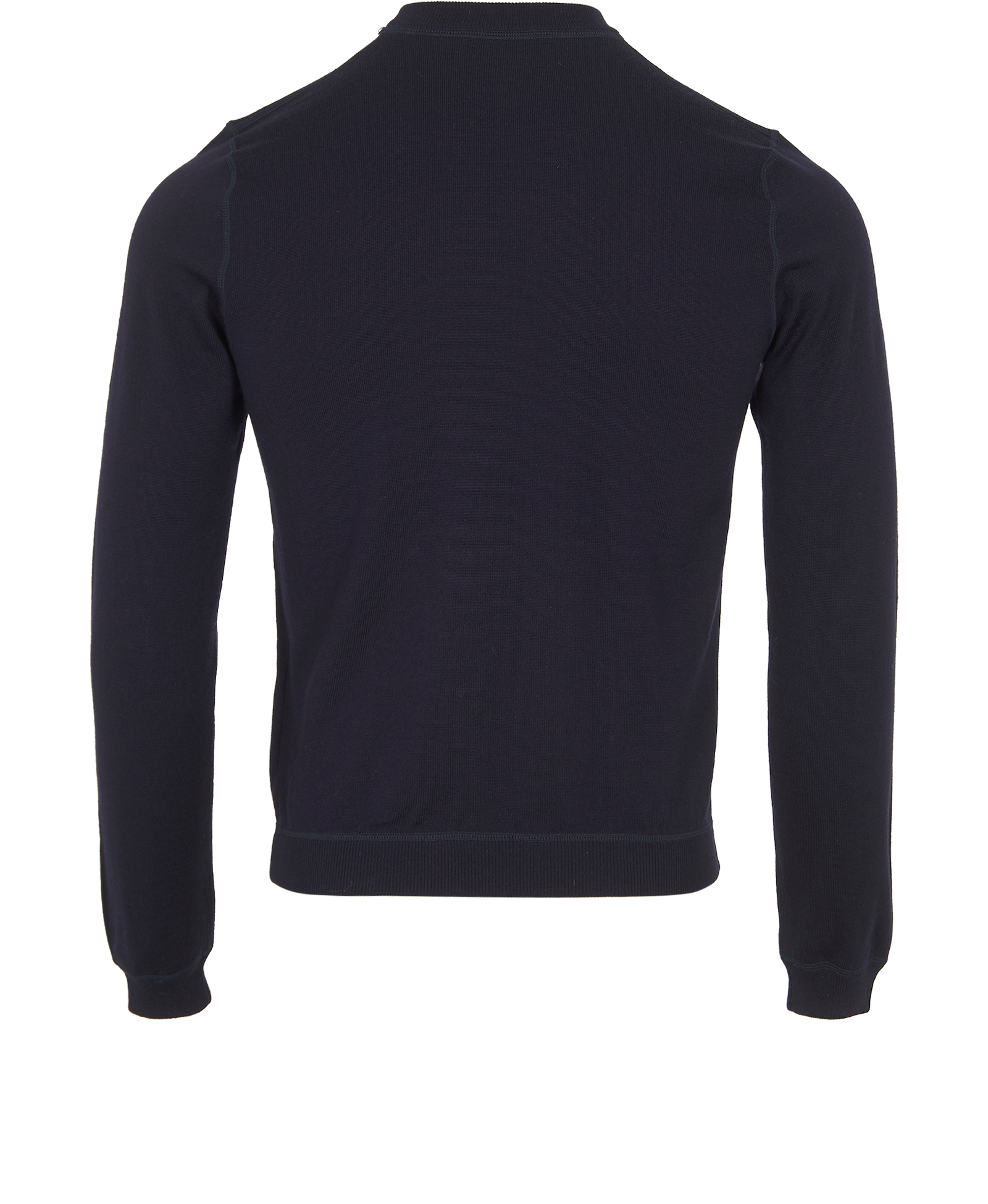 Prada Logo Tag Jumper, &pound;220, Clothing, Navy, Wool, Back view