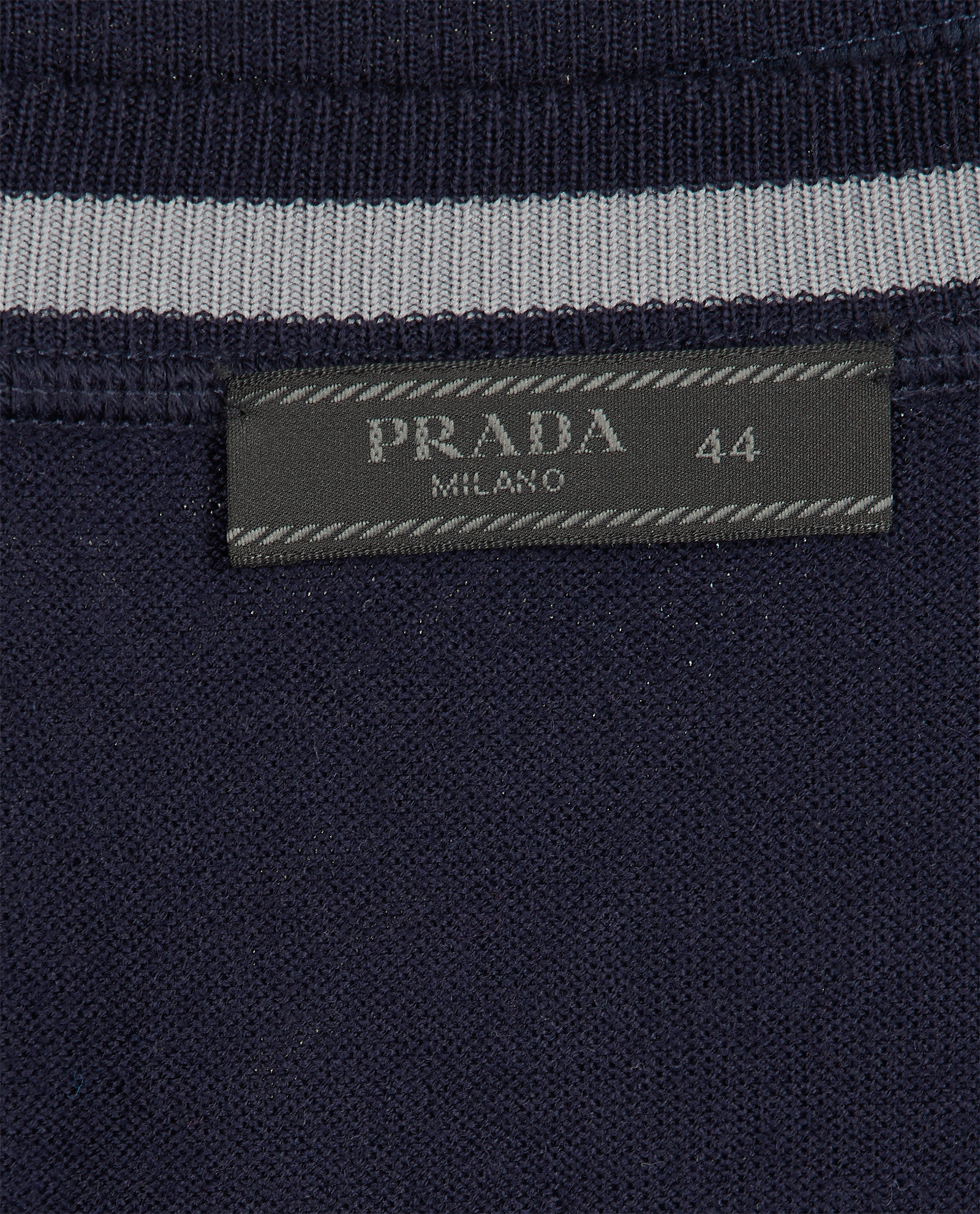 Prada Logo Tag Jumper, &pound;220, Clothing, Navy, Wool, Other view