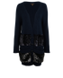 Louis Vuitton Sequin Long Ribbed Cardigan, &pound;180, Clothing, Blue, Cashmere, Front view