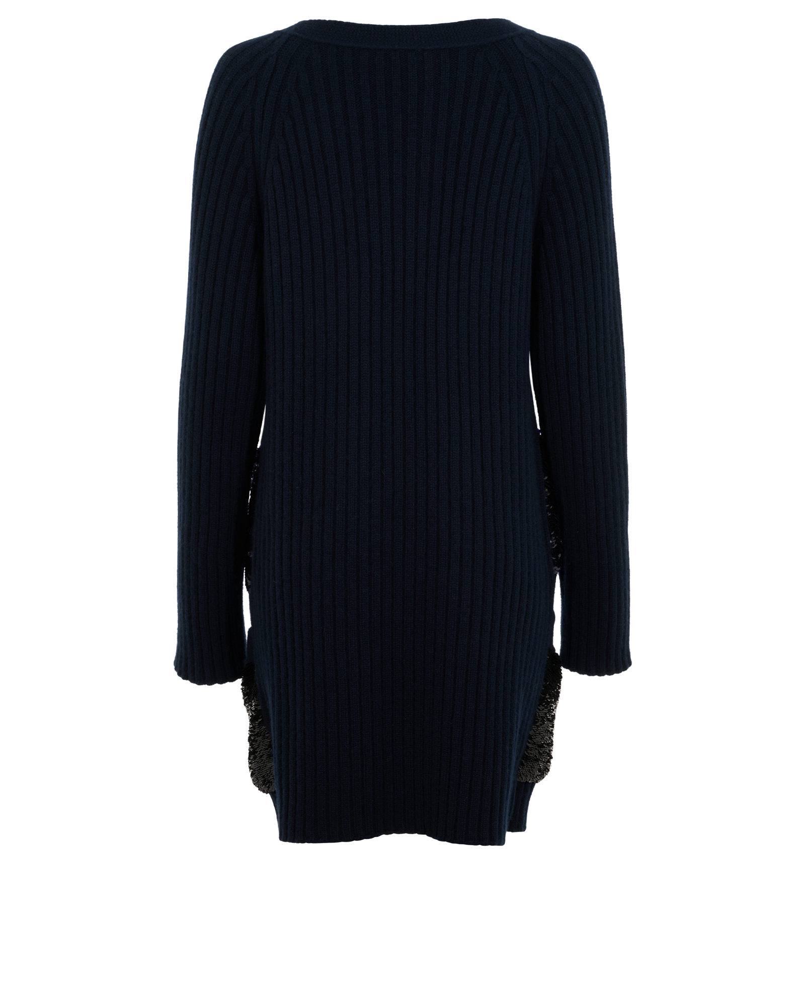 Louis Vuitton Sequin Long Ribbed Cardigan, &pound;180, Clothing, Blue, Cashmere, Back view