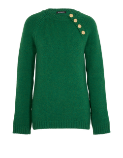 Balmain Knit Jumper, Wool, Green, UK12, 2*