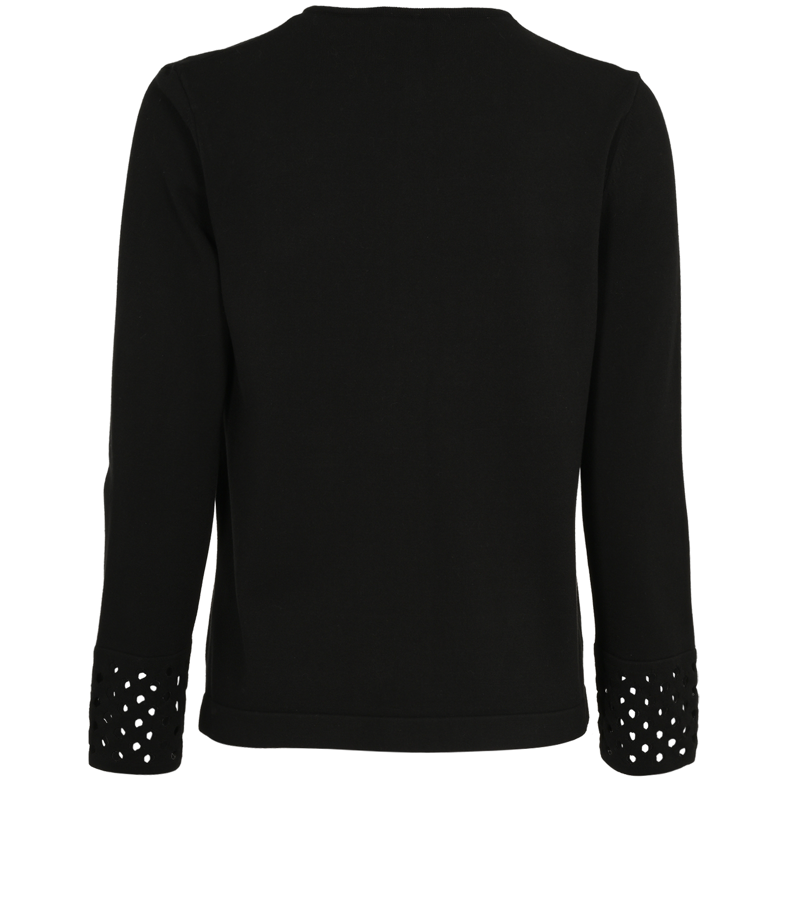 Fendi Perforated Cuffs Cardigan, &pound;230, Clothing, Black, Polyester (Polymer)/Viscose, Back view