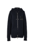 Balmain Logo Zipped Hooded Cardigan, £280, Clothing, Navy, Cashmere/Wool, Front view