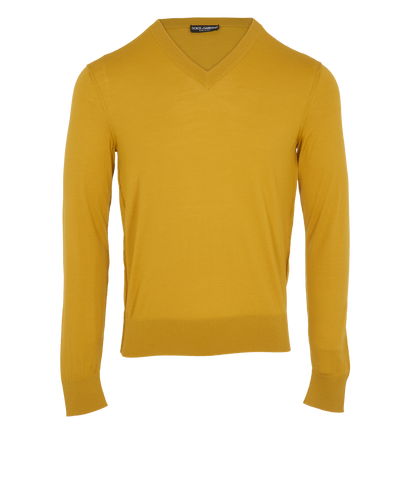 Dolce & Gabbana V Neck Pullover, &pound;195, Clothing, Green, Wool, Front view