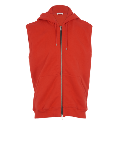 Saint Laurent Sleeveless Zip Hoodie, &pound;320, Clothing, Orange, Cotton, Front view