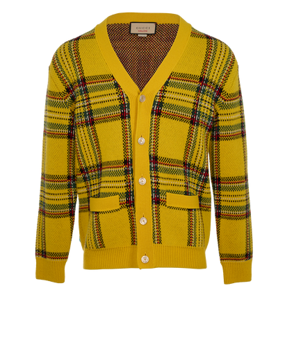 Gucci Bee Cardigan, &pound;350, Clothing, Yellow, Wool, Front view