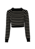 Saint Laurent Saint James Striped Cropped Jumper, £295, Clothing, Black/White, Wool, Front view