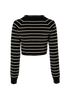 Saint Laurent Saint James Striped Cropped Jumper, £295, Clothing, Black/White, Wool, Back view