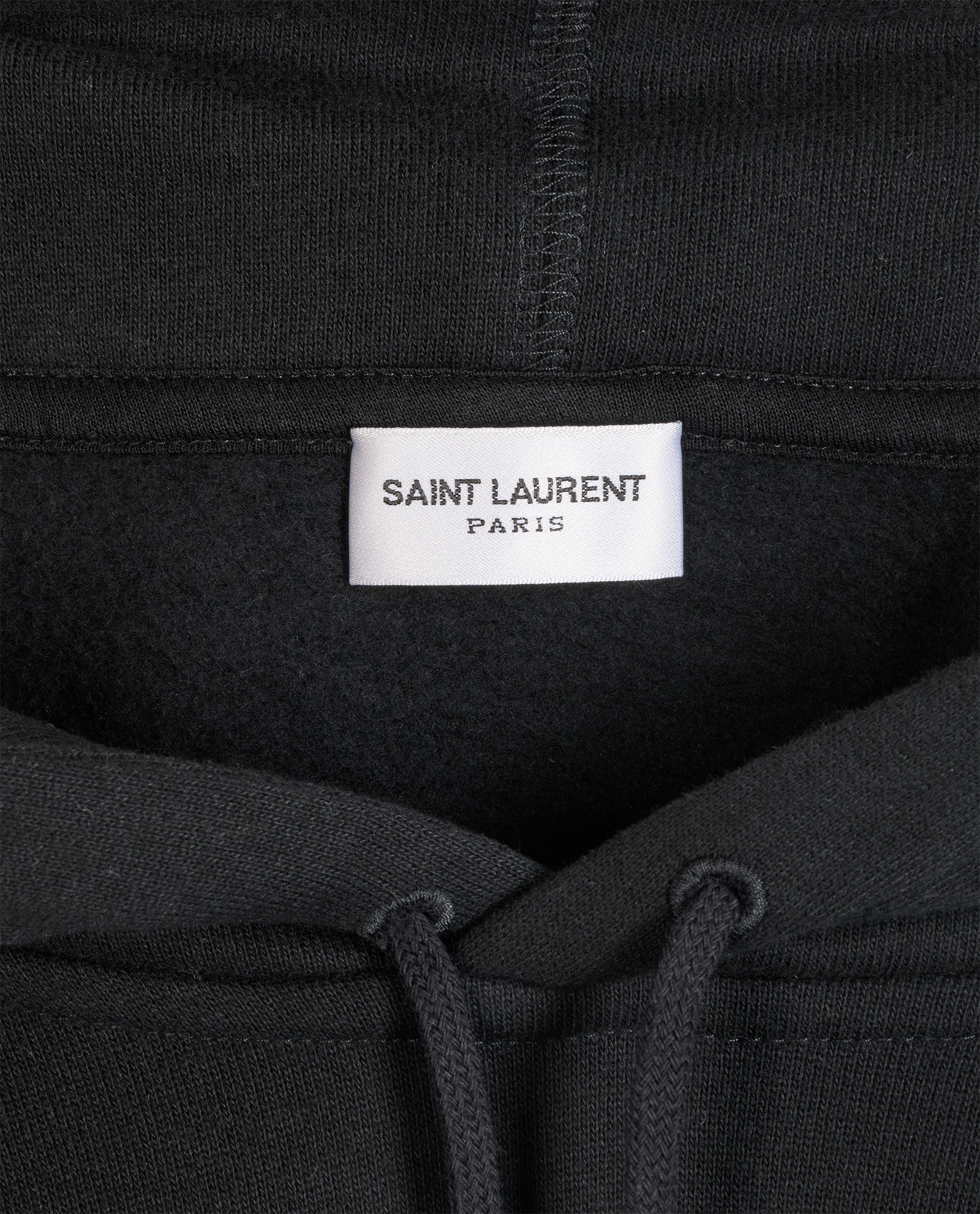 Saint Laurent Logo Hoodie, &pound;220, Clothing, Black, Cotton, Other view