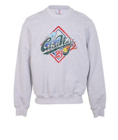 Casablanca Casa Way World Series Sweatshirt, &pound;250, Clothing, Grey, Cotton, Front view