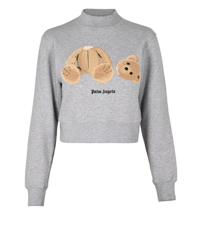 Palm Angels Bear Fitted Crew Neck, £210, Clothing, Grey, Cotton, Front view