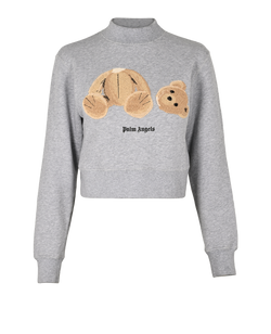 Palm Angels Bear Fitted Crew Neck, Cotton, Grey, Sz XXS, 2*