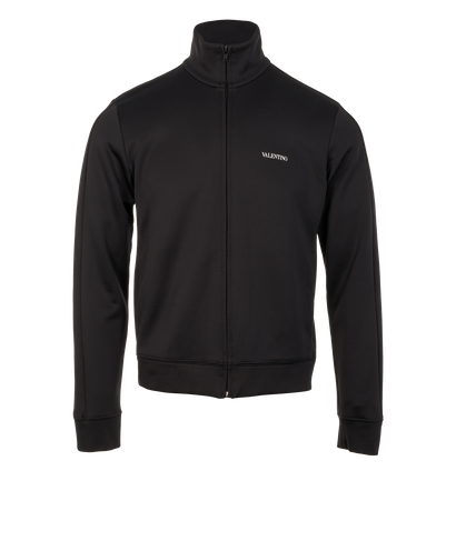 Valentino Logo Tracksuit Jacket, &pound;250, Clothing, Black, Cotton/Polyester (Polymer), Front view