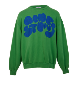 Acne Studio Bubble Logo Sweatshirt, Mens, Cotton, Green, Sz XL, 2*