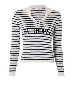 Christian Dior St Tropez Sailor Jumper,Silk/Cotton,Blue/White,UK6,3*