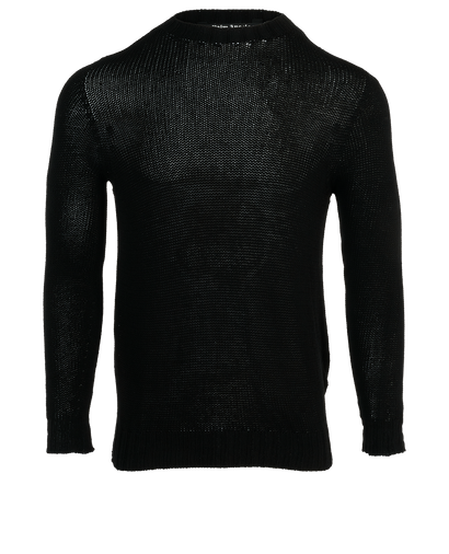 Palm Angels Curved Logo Jumper, &pound;180, Clothing, Black, Cotton, Front view