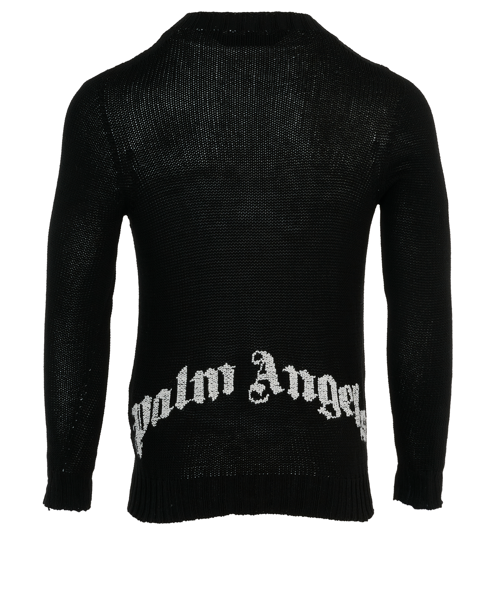 Palm Angels Curved Logo Jumper, &pound;180, Clothing, Black, Cotton, Back view